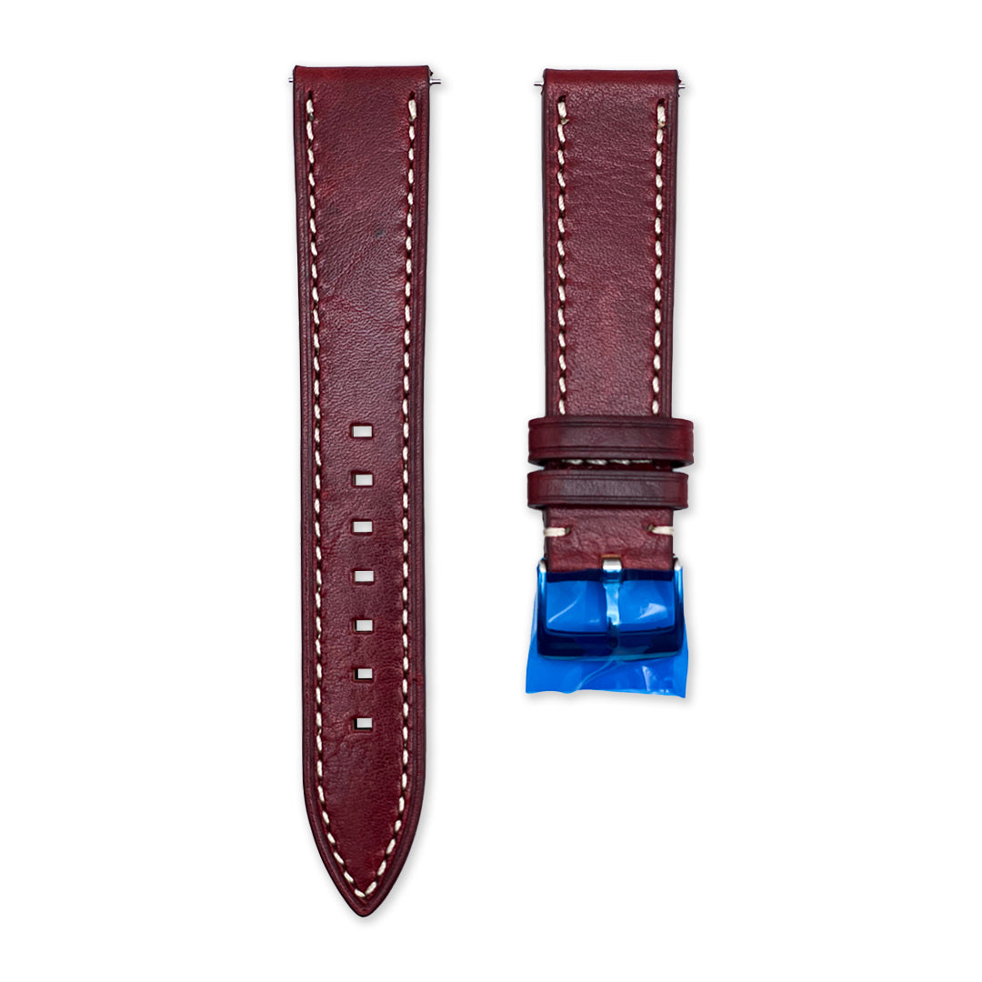 20mm Wine Red Oiled Leather Universal Strap