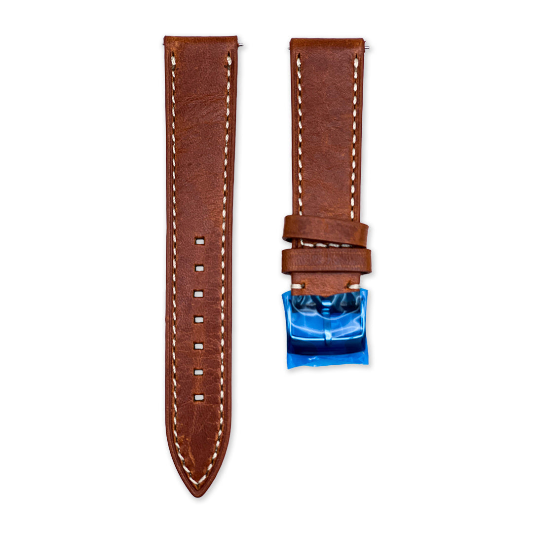 20mm Rust Brown Oiled Leather Universal Strap