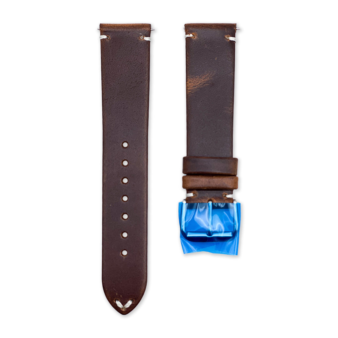 20mm Mocha Brown Oiled Leather Universal Strap