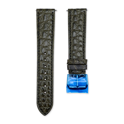 20mm Army Green Alligator Leather Universal Strap
