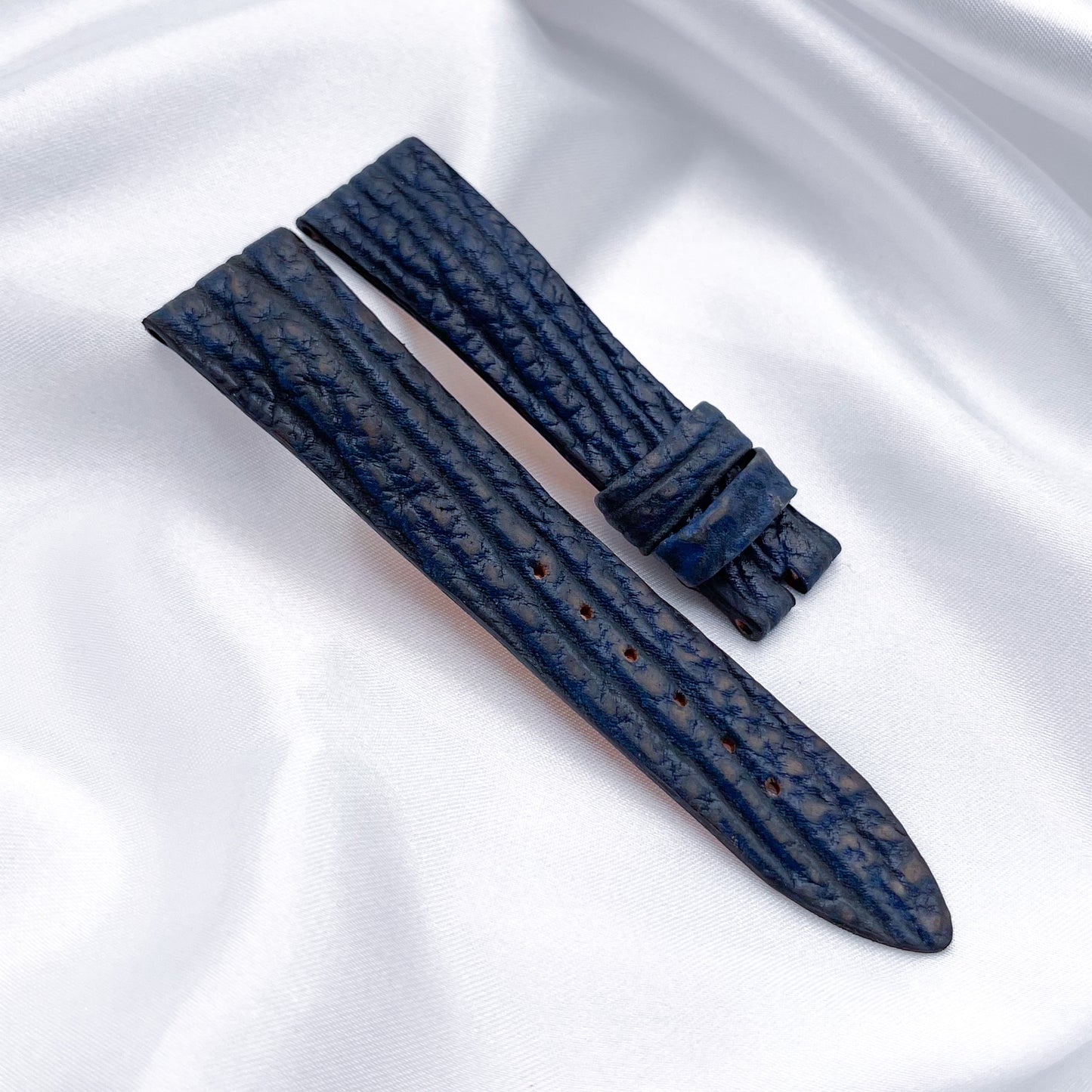 20mm Space Blue Shark Leather Universal Strap