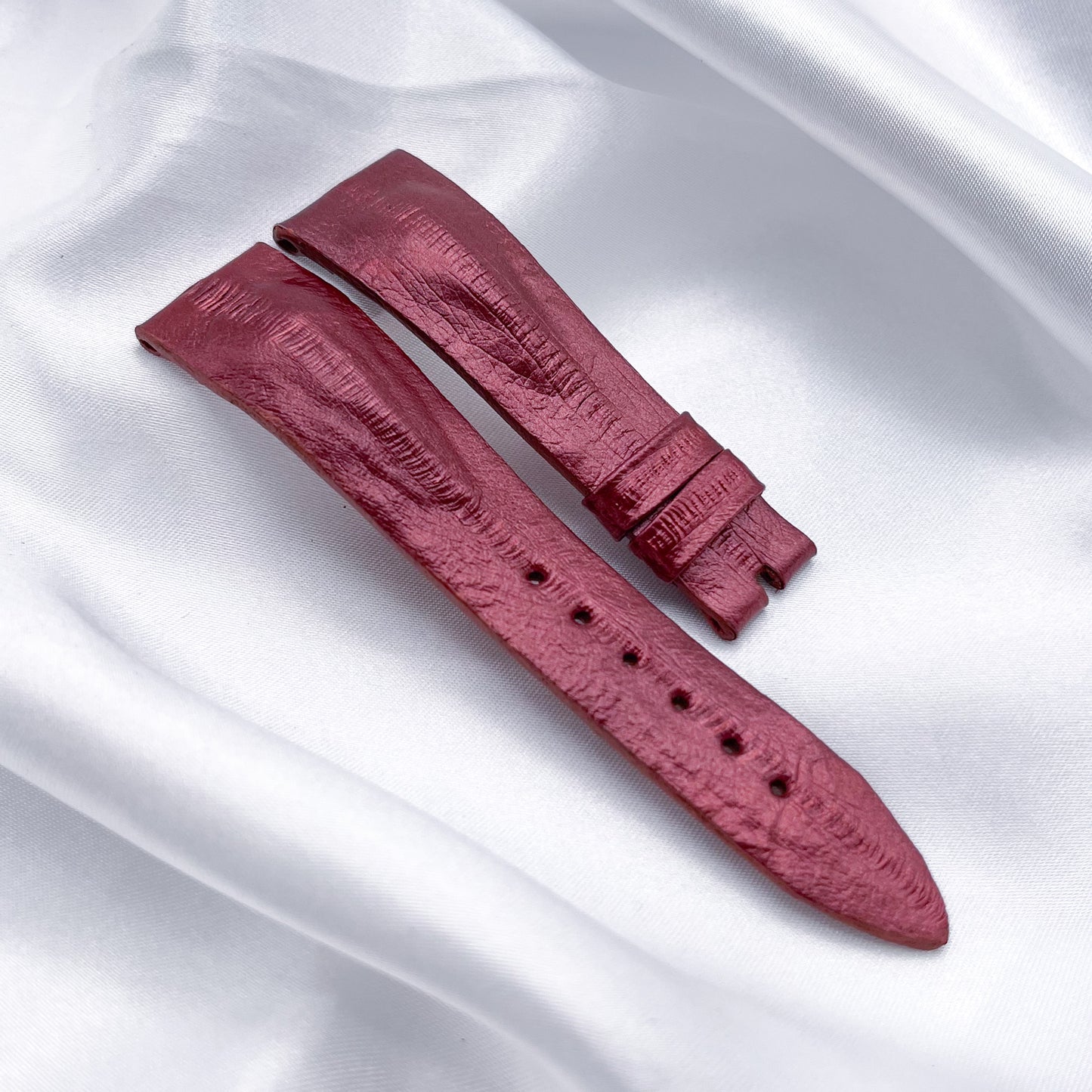 19mm Fire Red Eel Leather Universal Strap