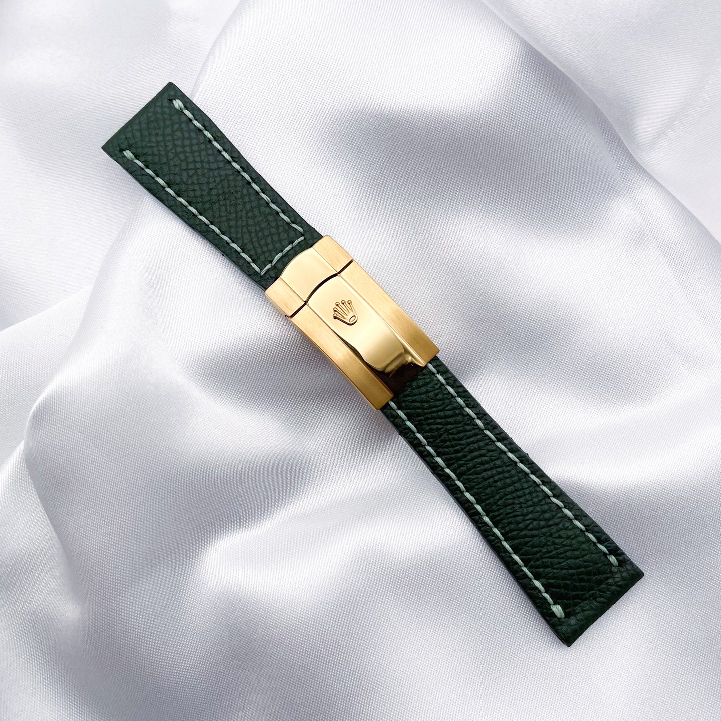 20mm Dark Green Calf Leather Universal Strap with Clasp