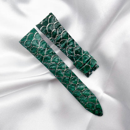20mm Emerald Green Fish Leather Universal Strap