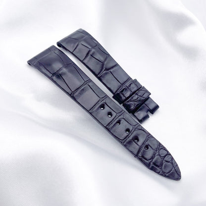 20mm Black Antique Finish Alligator Leather Universal Strap