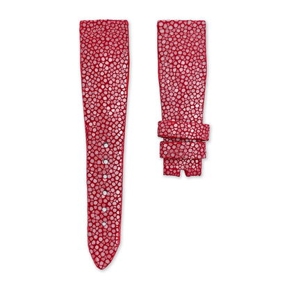 19mm Ruby Red Stingray Leather Universal Strap