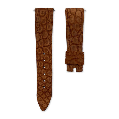 19mm Peanut Brown Alligator Leather Universal Strap