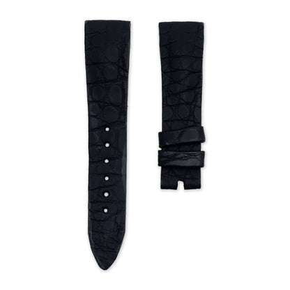 19mm Matte Black Alligator Leather Universal Strap