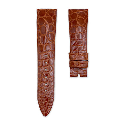 19mm Sun Burn Brown Alligator Leather Universal Strap