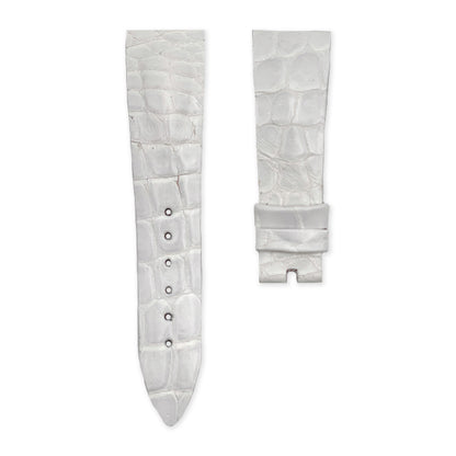 20mm White Pull Up Alligator Leather Universal Strap