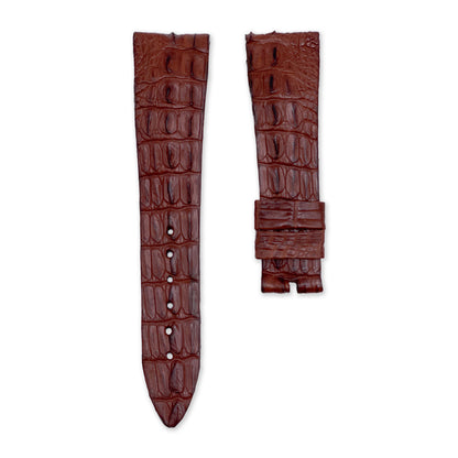 20mm Cigar Brown Alligator Hornback Leather Universal Strap