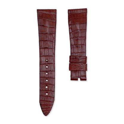 19mm Cigar Brown Alligator Leather Universal Strap