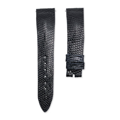 19mm Raven Black Lizard Leather Universal Strap