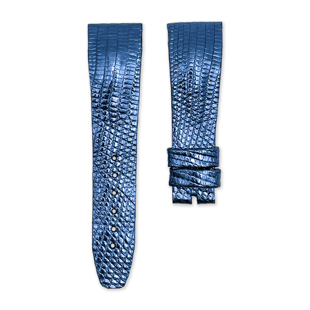 20mm Cobalt Metallic Blue Lizard Leather Universal Strap